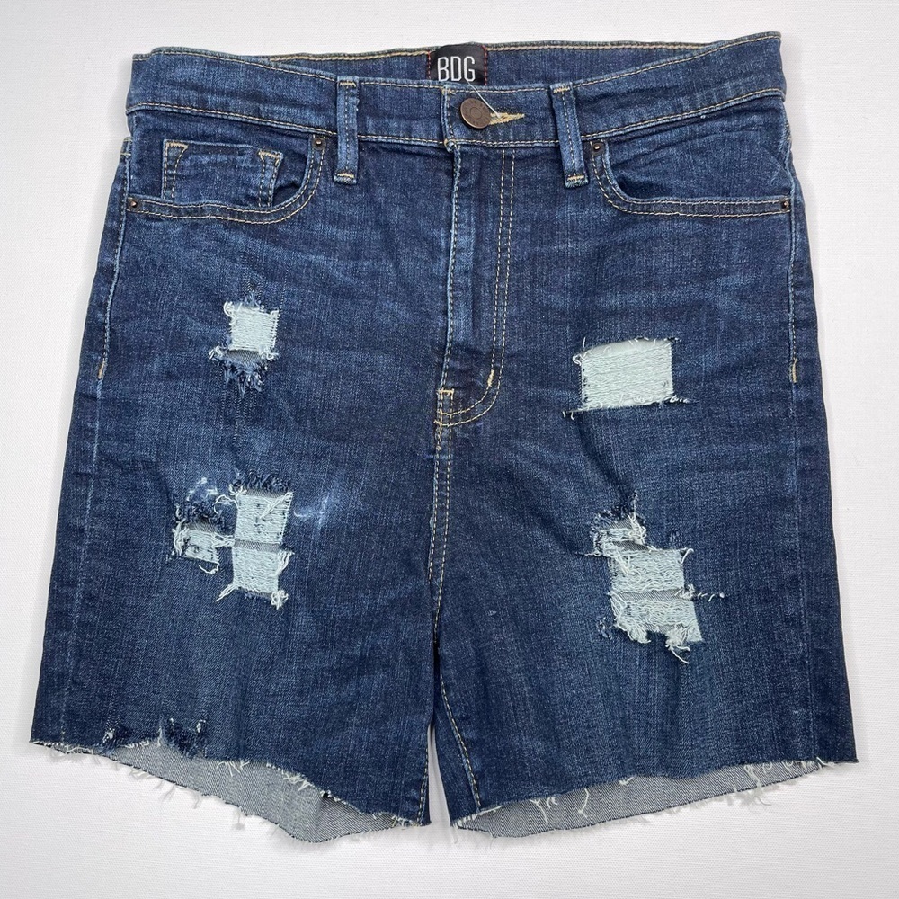BDG Shorts Jorts Jean Denim Twig High Rise Distressed Ripped Blue Beach Summer